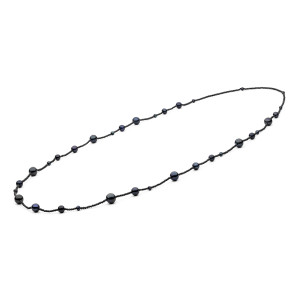 Colier lung 100 cm cu perle naturale negre și spinel DiAmanti 214-31-G